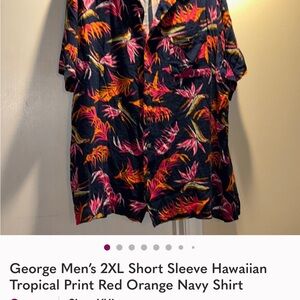 Lot of 3 Classic Blue Pullover Shirt and 2 Hawaiian Button Shirts for Men